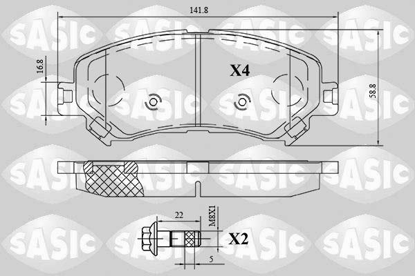 Sasic 6214045 - Тормозные колодки, дисковые, комплект autospares.lv