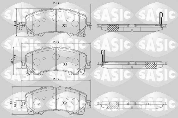 Sasic 6214040 - Тормозные колодки, дисковые, комплект autospares.lv