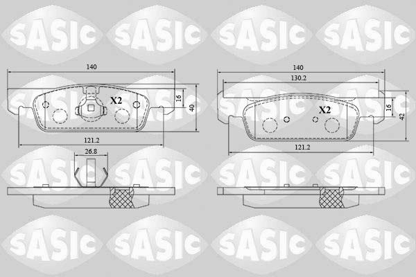 Sasic 6214048 - Тормозные колодки, дисковые, комплект autospares.lv