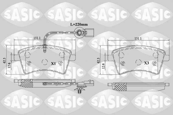 Sasic 6214043 - Тормозные колодки, дисковые, комплект autospares.lv