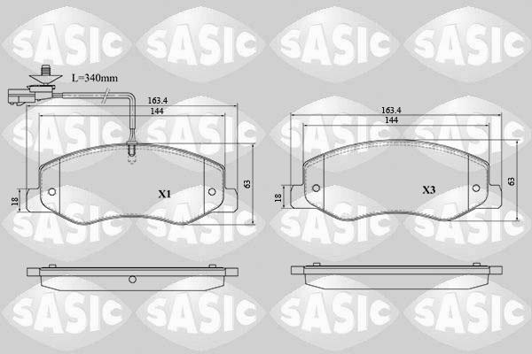 Sasic 6214042 - Тормозные колодки, дисковые, комплект autospares.lv