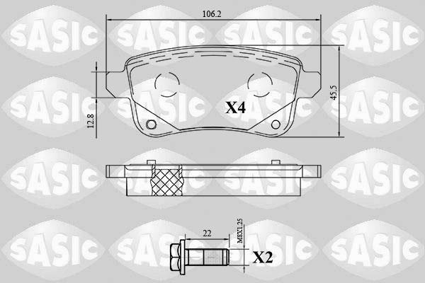 Sasic 6214047 - Тормозные колодки, дисковые, комплект autospares.lv