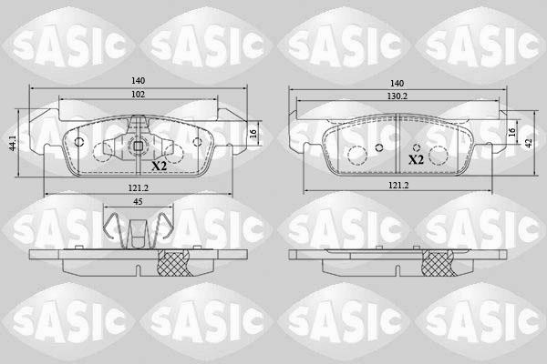 Sasic 6214050 - Тормозные колодки, дисковые, комплект autospares.lv