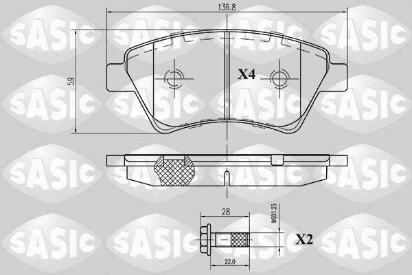 Sasic 6214006 - Тормозные колодки, дисковые, комплект autospares.lv