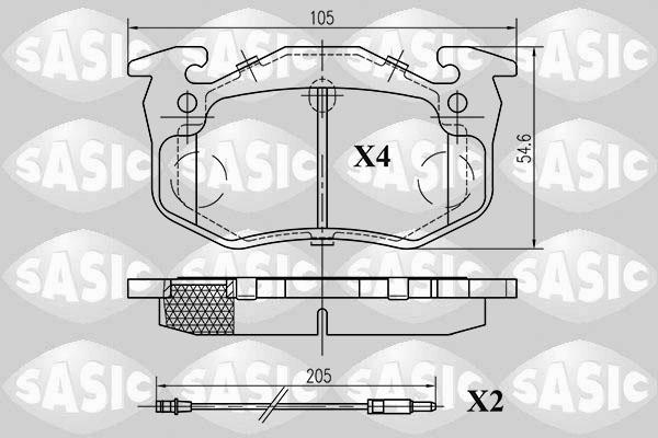 Sasic 6214001 - Тормозные колодки, дисковые, комплект autospares.lv