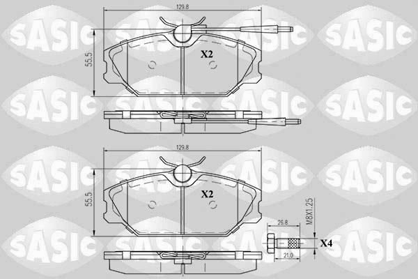 Sasic 6214002 - Тормозные колодки, дисковые, комплект autospares.lv