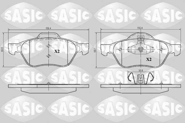 Sasic 6214019 - Тормозные колодки, дисковые, комплект autospares.lv