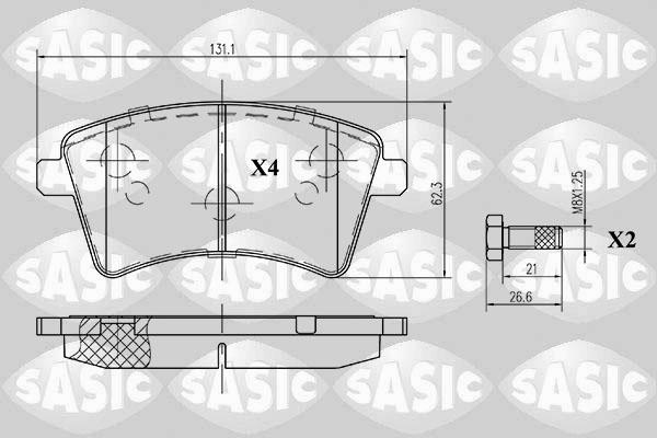 Sasic 6214016 - Тормозные колодки, дисковые, комплект autospares.lv