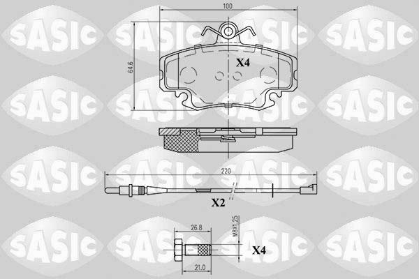 Sasic 6214010 - Тормозные колодки, дисковые, комплект autospares.lv