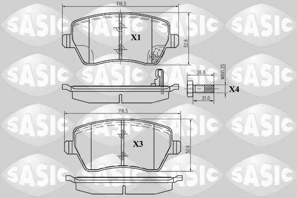 Sasic 6214011 - Тормозные колодки, дисковые, комплект autospares.lv