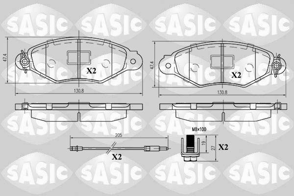 Sasic 6214012 - Тормозные колодки, дисковые, комплект autospares.lv