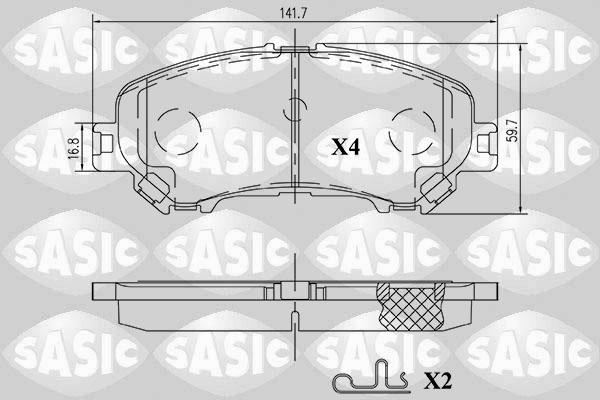 Sasic 6214039 - Тормозные колодки, дисковые, комплект autospares.lv