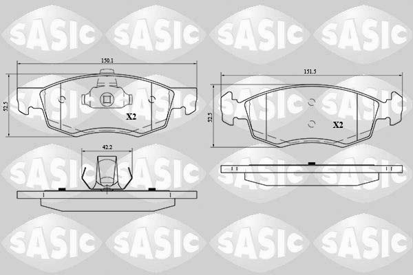 Sasic 6214030 - Тормозные колодки, дисковые, комплект autospares.lv