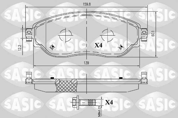 Sasic 6214038 - Тормозные колодки, дисковые, комплект autospares.lv