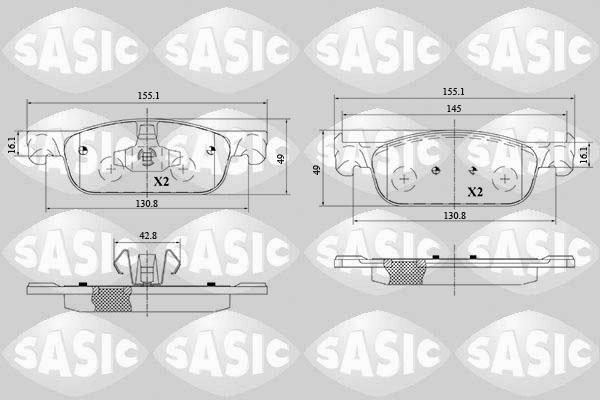 Sasic 6214037 - Тормозные колодки, дисковые, комплект autospares.lv