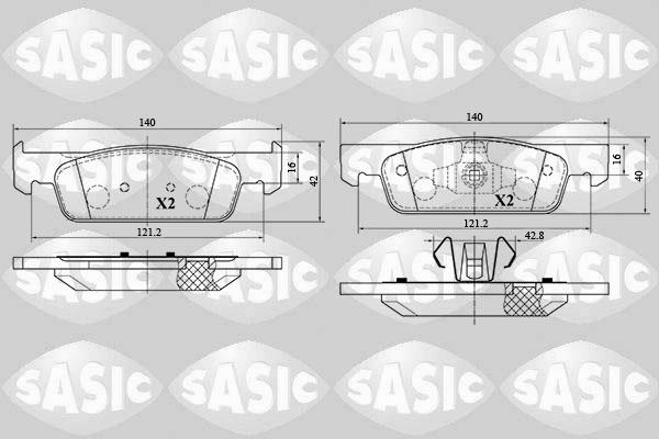 Sasic 6214029 - Тормозные колодки, дисковые, комплект autospares.lv