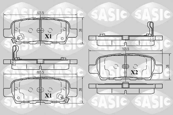 Sasic 6214025 - Тормозные колодки, дисковые, комплект autospares.lv