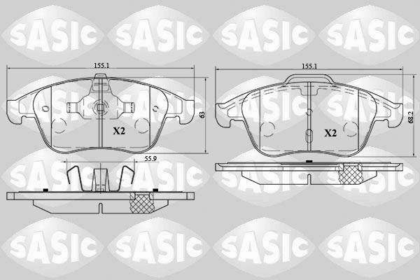 Sasic 6214026 - Тормозные колодки, дисковые, комплект autospares.lv