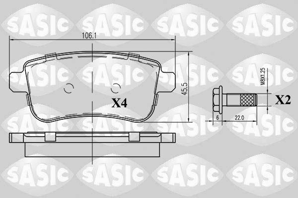 Sasic 6214023 - Тормозные колодки, дисковые, комплект autospares.lv