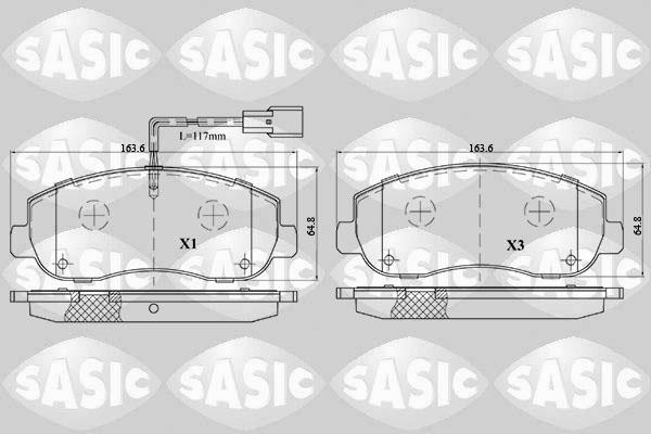 Sasic 6214022 - Тормозные колодки, дисковые, комплект autospares.lv