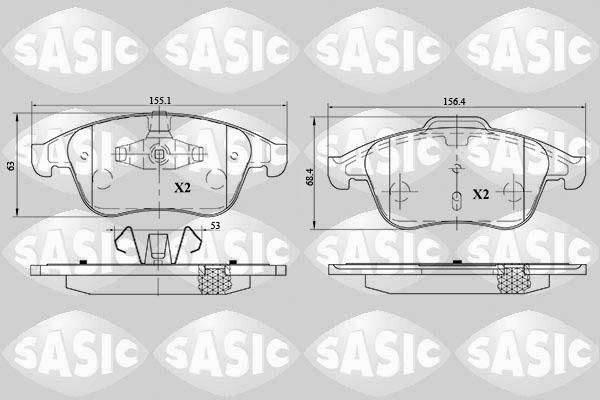 Sasic 6214027 - Тормозные колодки, дисковые, комплект autospares.lv