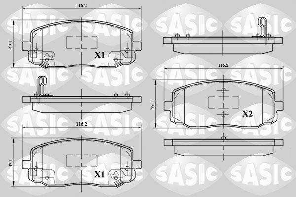Sasic 6216094 - Тормозные колодки, дисковые, комплект autospares.lv