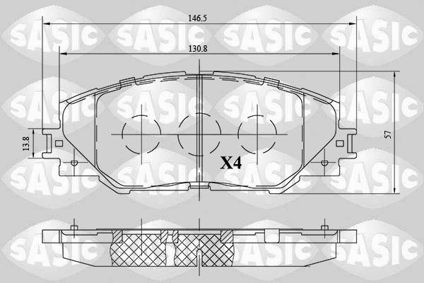 Sasic 6216091 - Тормозные колодки, дисковые, комплект autospares.lv
