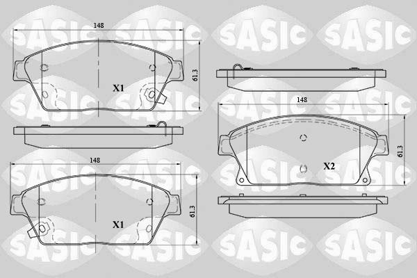 Sasic 6216098 - Тормозные колодки, дисковые, комплект autospares.lv