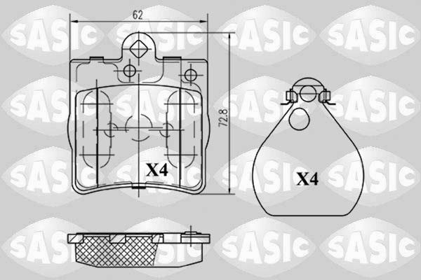 Sasic 6216048 - Тормозные колодки, дисковые, комплект autospares.lv