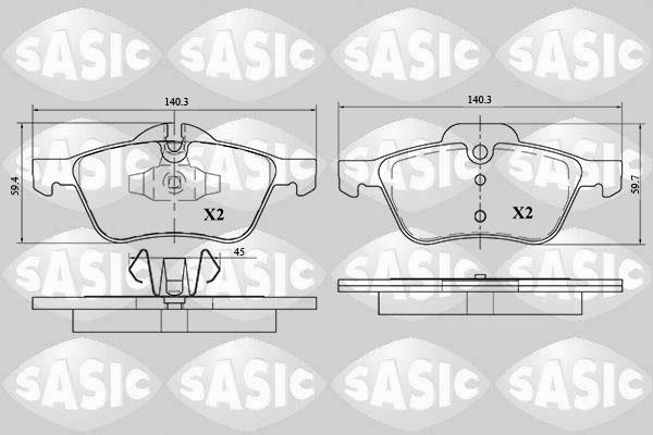 Sasic 6216047 - Тормозные колодки, дисковые, комплект autospares.lv