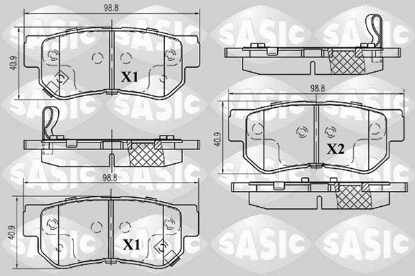 Sasic 6216050 - Тормозные колодки, дисковые, комплект autospares.lv