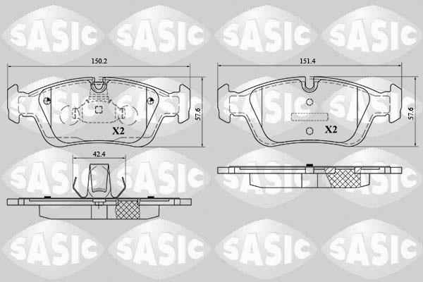 Sasic 6216052 - Тормозные колодки, дисковые, комплект autospares.lv