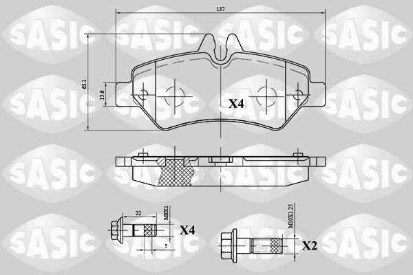 Sasic 6216060 - Тормозные колодки, дисковые, комплект autospares.lv