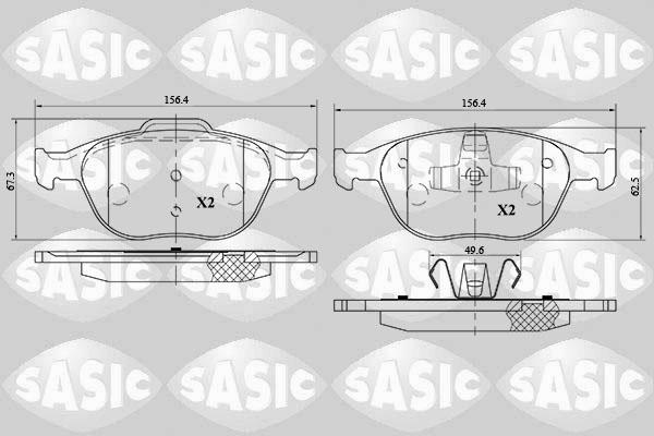 Sasic 6216068 - Тормозные колодки, дисковые, комплект autospares.lv