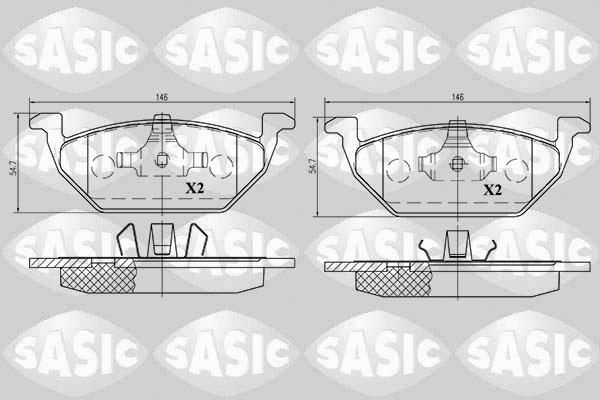 Sasic 6216009 - Тормозные колодки, дисковые, комплект autospares.lv