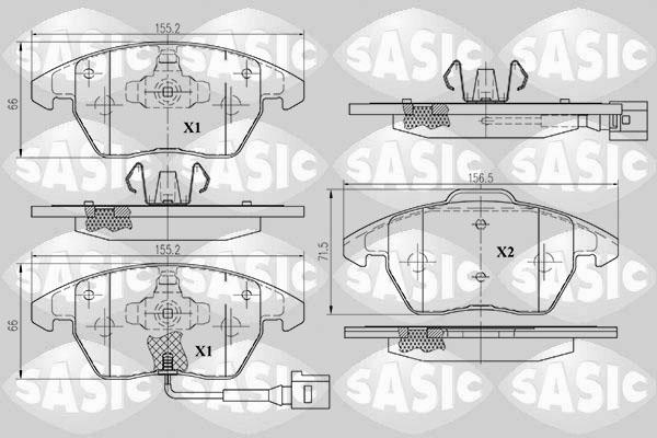 Sasic 6216004 - Тормозные колодки, дисковые, комплект autospares.lv