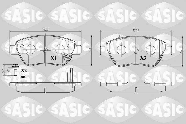 Sasic 6216005 - Тормозные колодки, дисковые, комплект autospares.lv