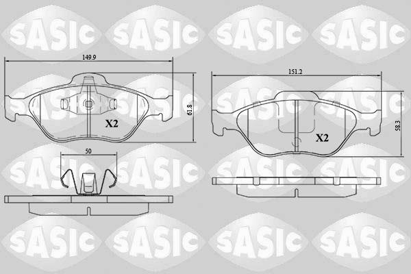 Sasic 6216007 - Тормозные колодки, дисковые, комплект autospares.lv