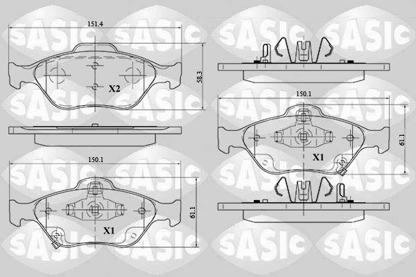Sasic 6216015 - Тормозные колодки, дисковые, комплект autospares.lv