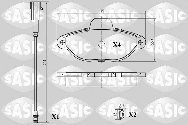 Sasic 6216011 - Тормозные колодки, дисковые, комплект autospares.lv