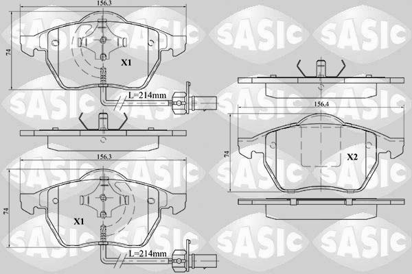 Sasic 6216013 - Тормозные колодки, дисковые, комплект autospares.lv