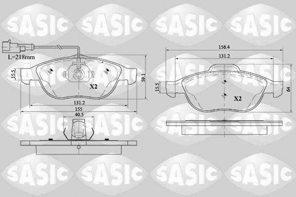 Sasic 6216089 - Тормозные колодки, дисковые, комплект autospares.lv