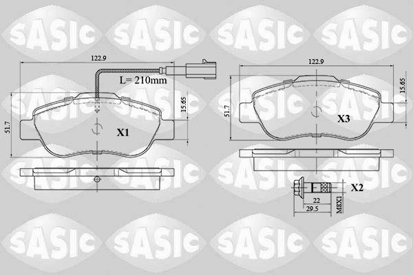 Sasic 6216085 - Тормозные колодки, дисковые, комплект autospares.lv