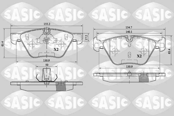 Sasic 6216080 - Тормозные колодки, дисковые, комплект autospares.lv