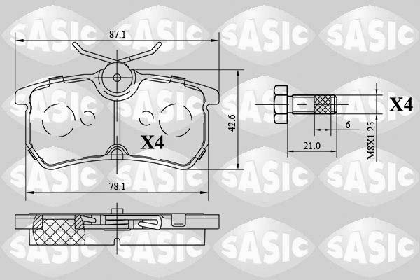 Sasic 6216083 - Тормозные колодки, дисковые, комплект autospares.lv