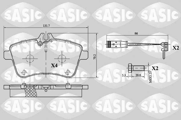 Sasic 6216034 - Тормозные колодки, дисковые, комплект autospares.lv