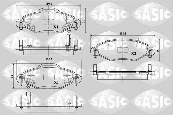 Sasic 6216035 - Тормозные колодки, дисковые, комплект autospares.lv