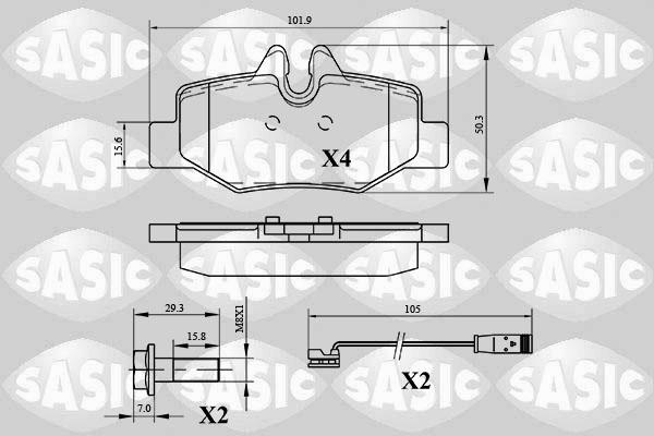 Sasic 6216033 - Тормозные колодки, дисковые, комплект autospares.lv