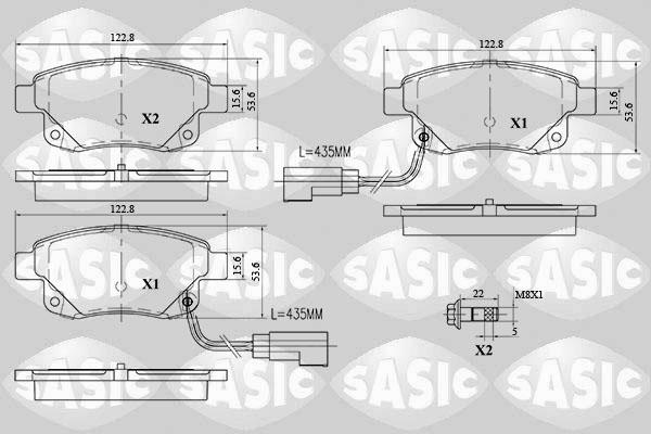 Sasic 6216032 - Тормозные колодки, дисковые, комплект autospares.lv