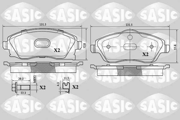 Sasic 6216024 - Тормозные колодки, дисковые, комплект autospares.lv
